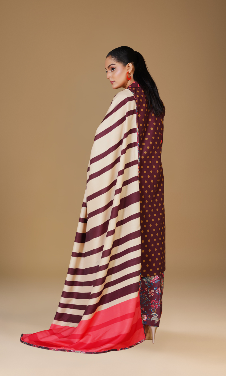 Digital Printed 3-Piece Poly Khaddar Suit