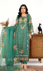 Organza 002-GREEN FORMAL DRESS
