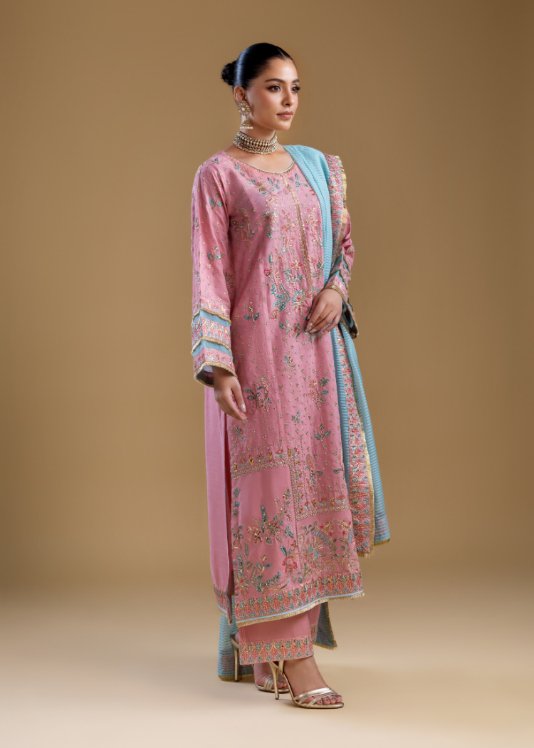 SK001- Powder Rose Silk Set