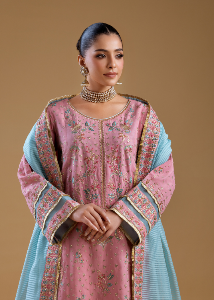 SK001- Powder Rose Silk Set