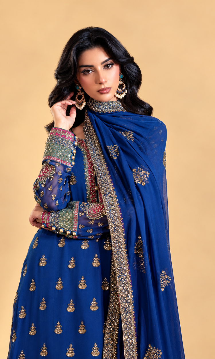 Neelam —  3 PC Luxury Embroidered Pure Bamber Chiffon