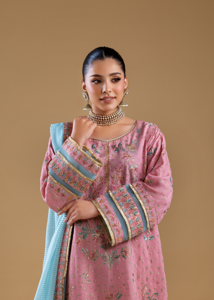 SK001- Powder Rose Silk Set