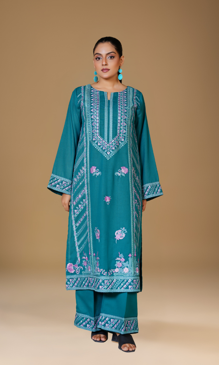 Winter Karandi – Turquoise Two-Piece Suit