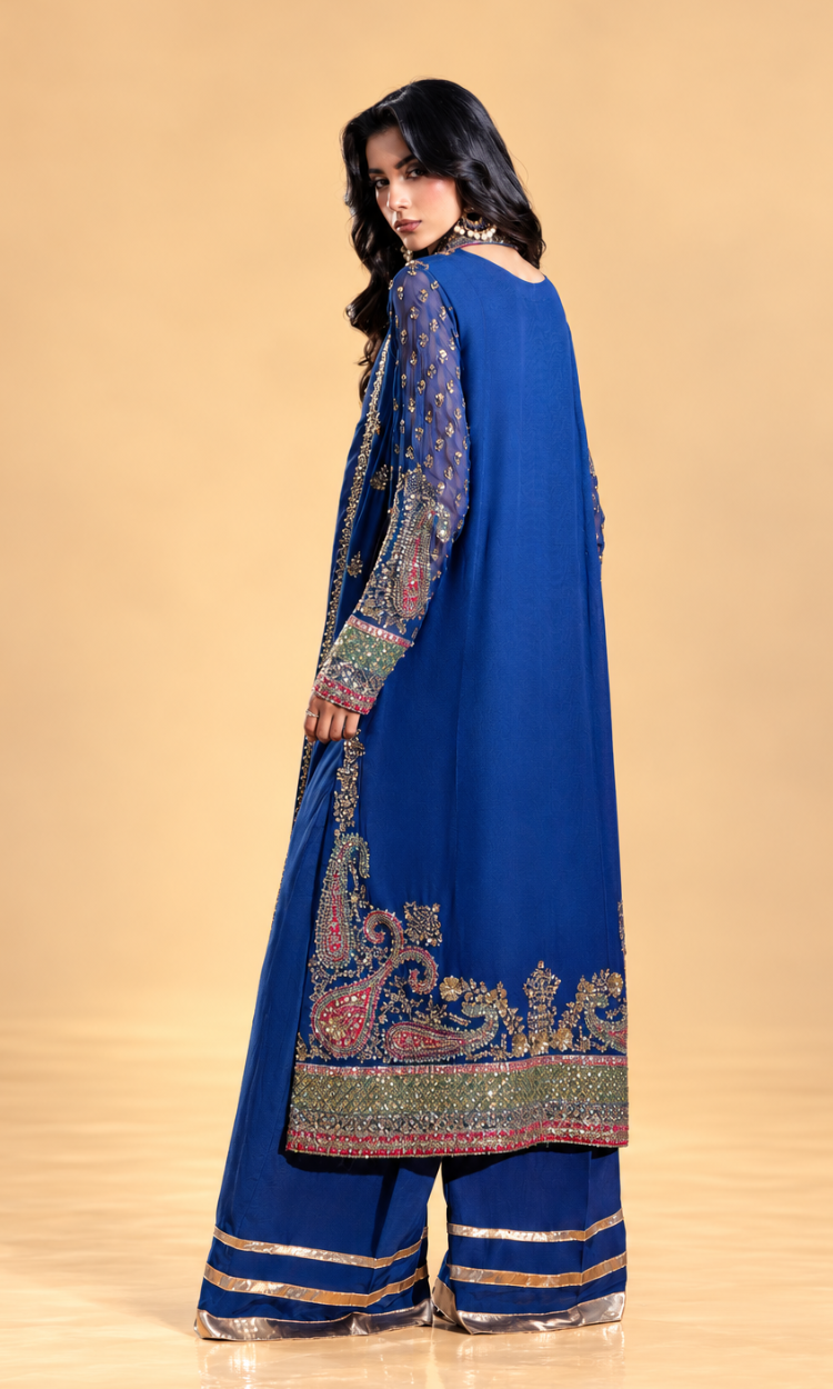 Neelam —  3 PC Luxury Embroidered Pure Bamber Chiffon