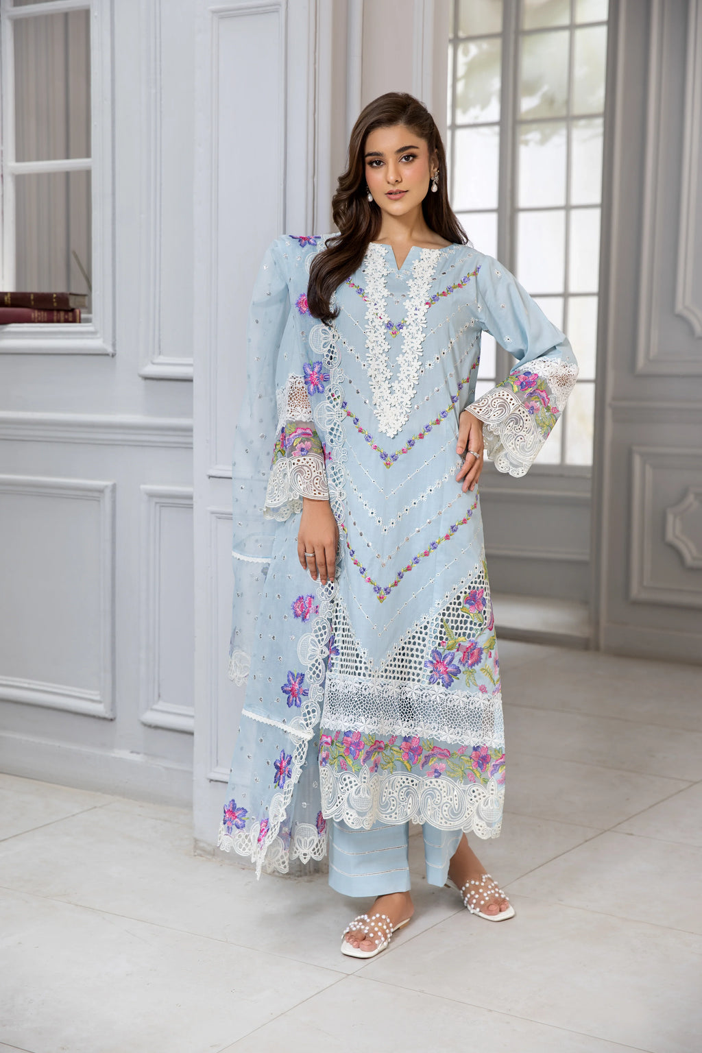 Shafaq -  3PC Pret Embroidered Lawn