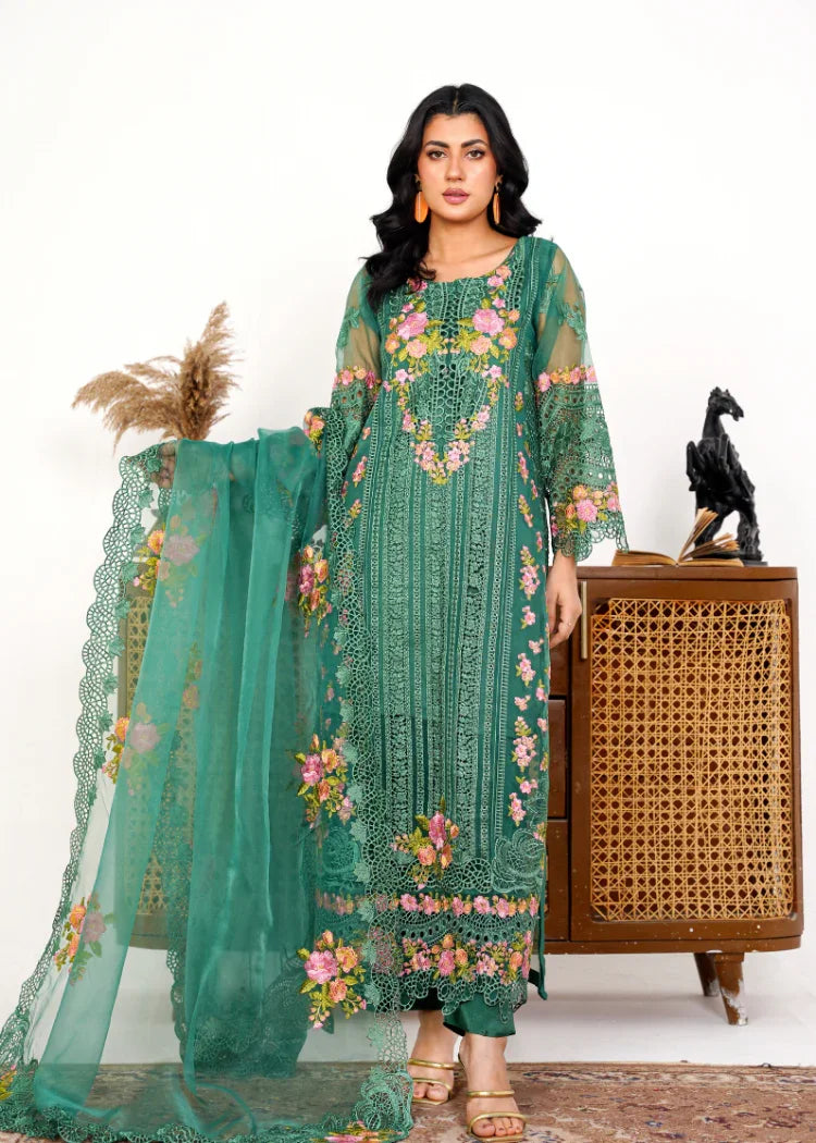 Organza 002-GREEN FORMAL DRESS