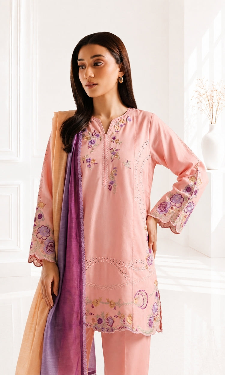 Marshmallow - 3PC Pret Embroidered Lawn