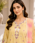 Mushk - 3  PC Pret Embroidered  Lawn