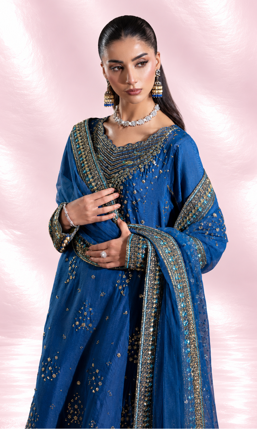 Sassi — 3 Piece Luxury Embroidered Pure Dull Silk