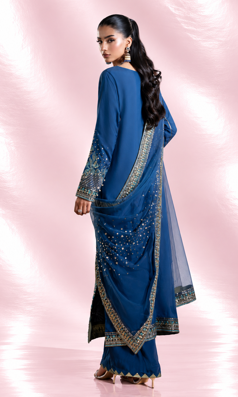 Sassi — 3 Piece Luxury Embroidered Pure Dull Silk