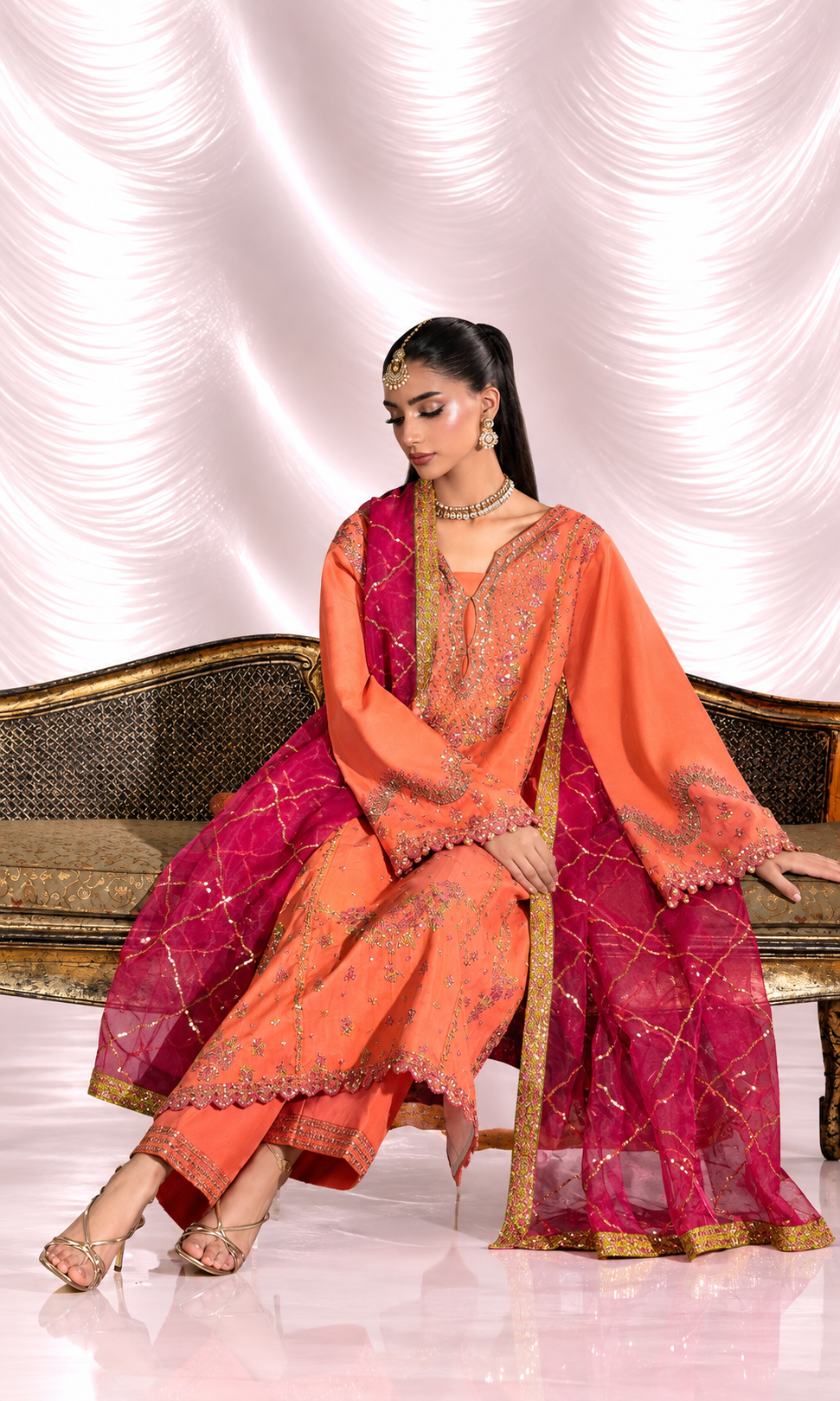 Shah Bano — 3 Piece Luxury Embroidered Pure Dull Silk