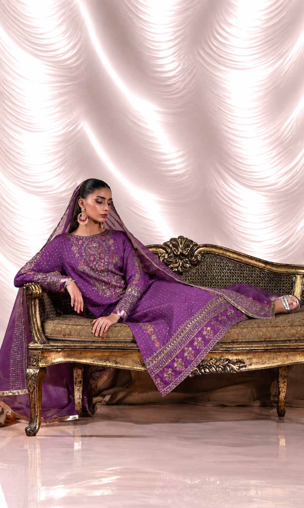 Noor Jahan — 3 Piece Luxury Embroidered Pure Dull Silk