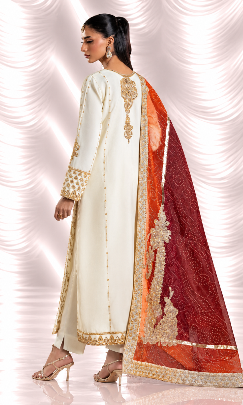 Mehar Bano — 3 Piece Luxury Embroidered Pure Dull Silk