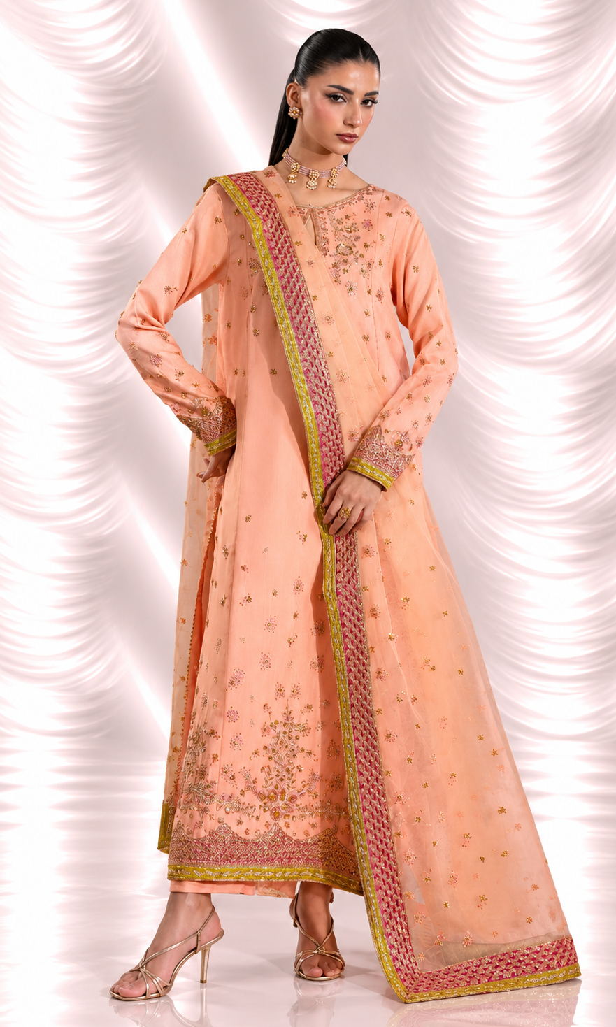 Amraao Jan —3 Piece Luxury Embroidered Pure Dull Silk