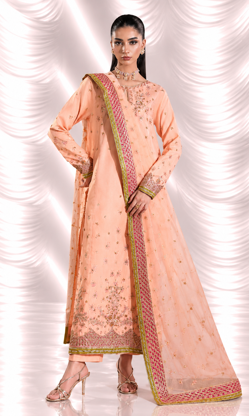 Amraao Jan —3 Piece Luxury Embroidered Pure Dull Silk