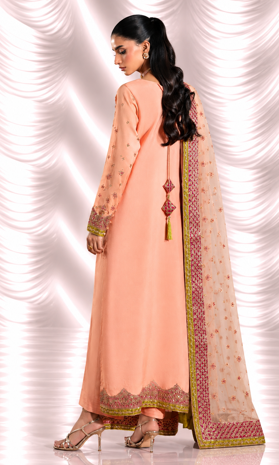 Amraao Jan —3 Piece Luxury Embroidered Pure Dull Silk