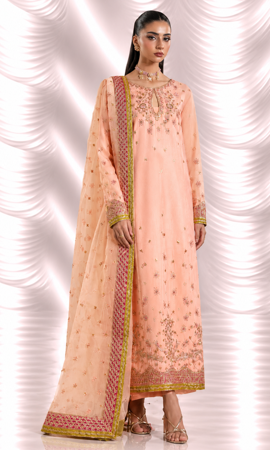 Amraao Jan —3 Piece Luxury Embroidered Pure Dull Silk