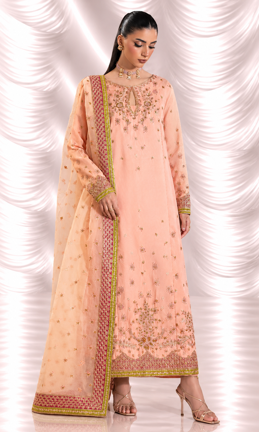 Amraao Jan —3 Piece Luxury Embroidered Pure Dull Silk