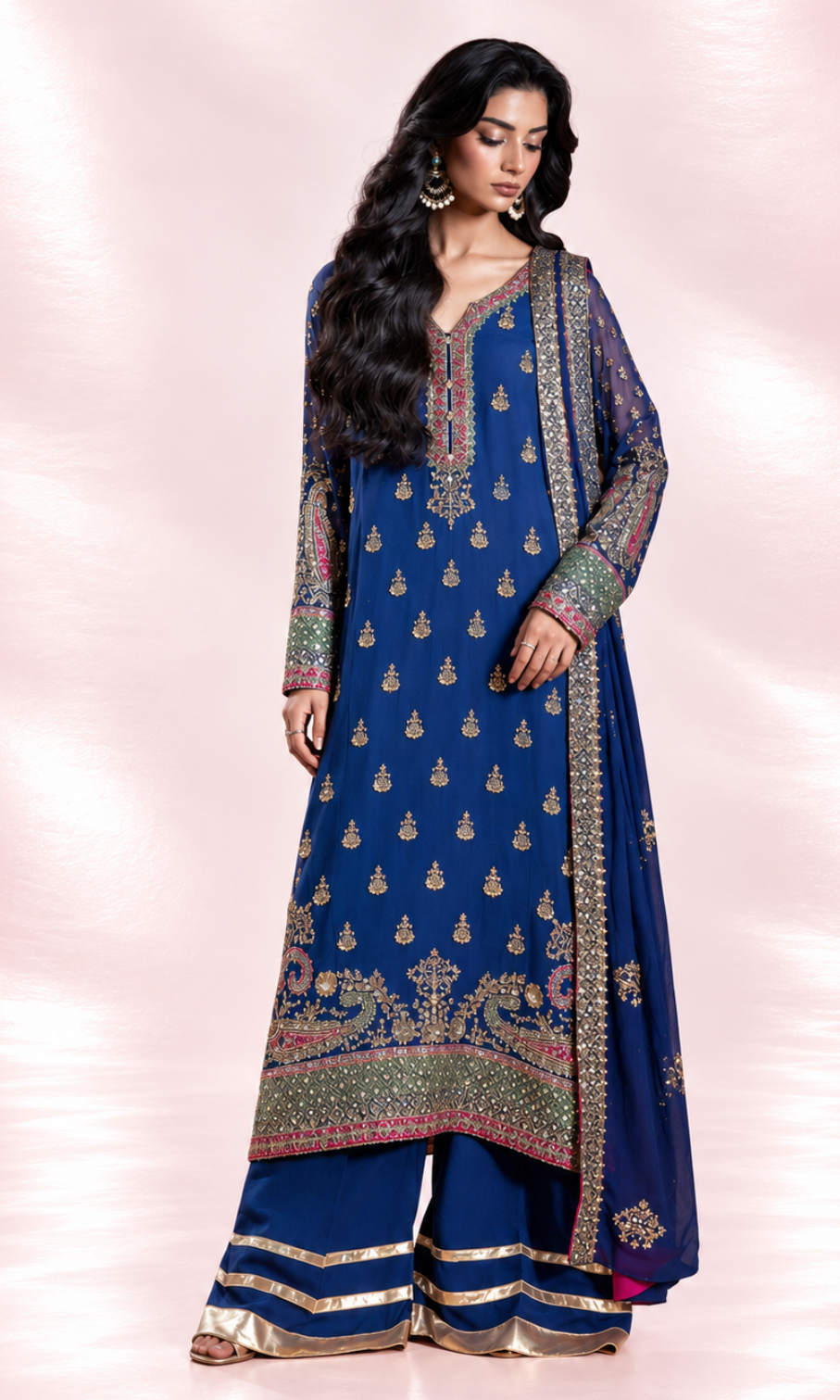 Neelam —  3 Piece Luxury Embroidered Pure Bamber Chiffon
