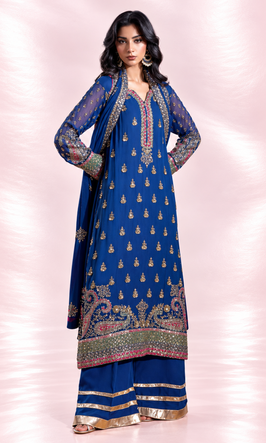Neelam —  3 Piece Luxury Embroidered Pure Bamber Chiffon