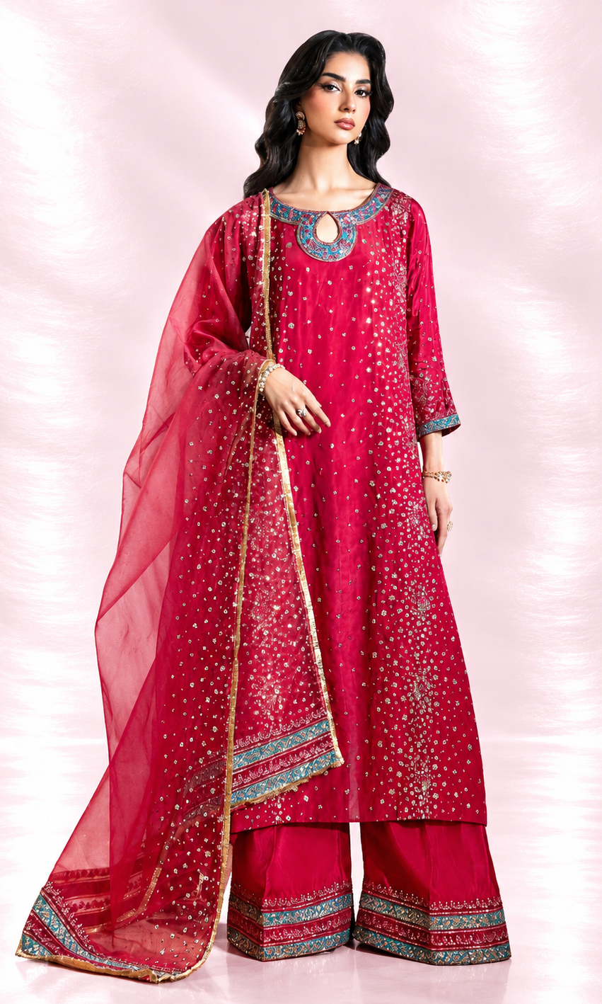 Sitary — Deep Rose | Luxury 3-Piece Silk Ensemble