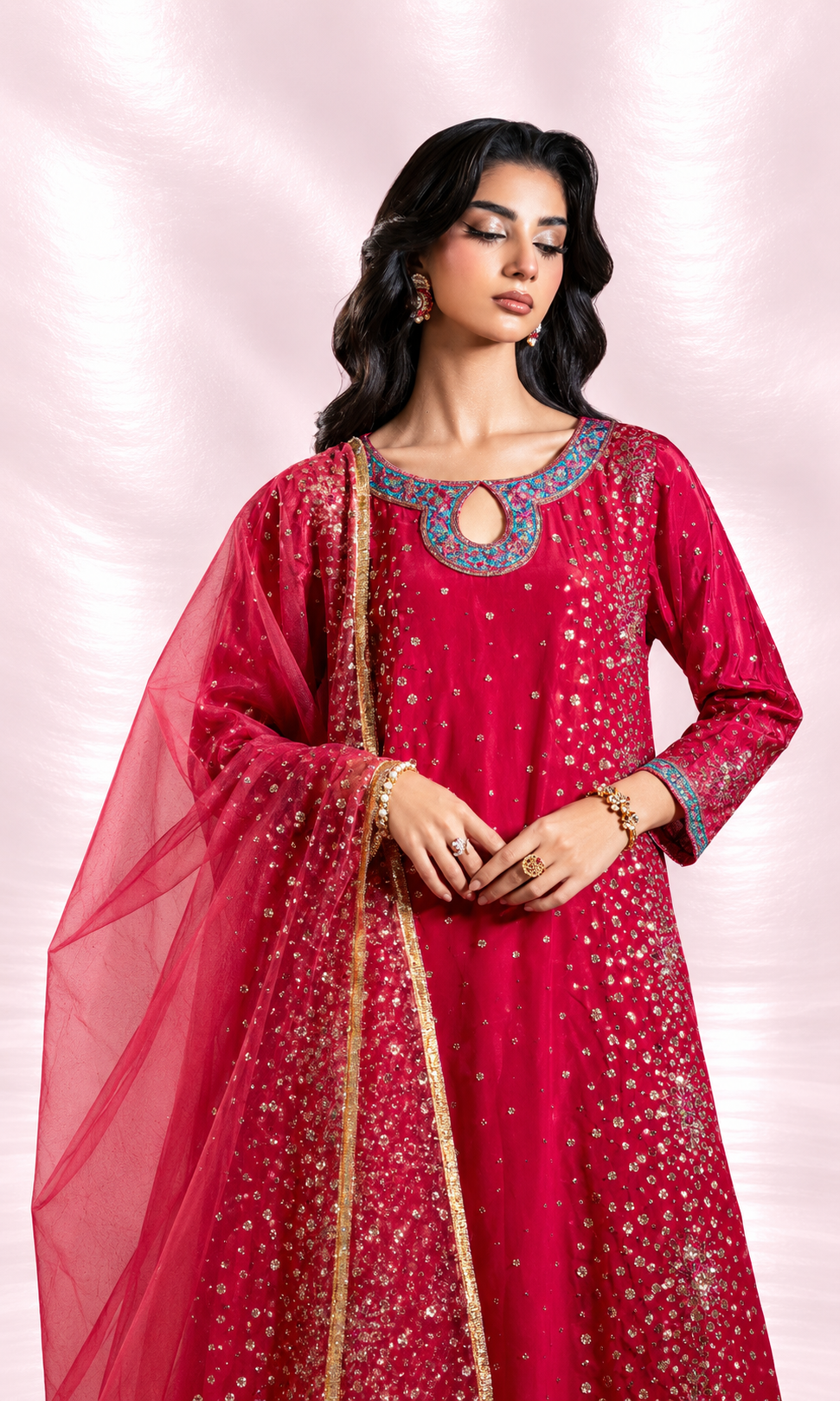 Sitary — Deep Rose | Luxury 3-Piece Silk Ensemble