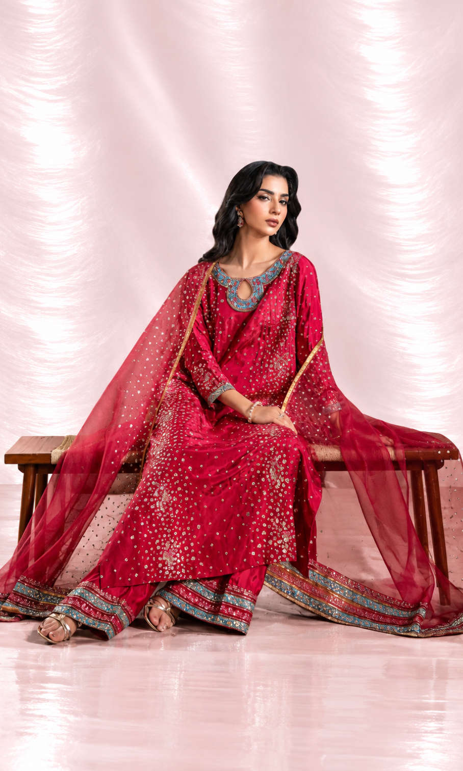 Sitary — Deep Rose | Luxury 3-Piece Silk Ensemble