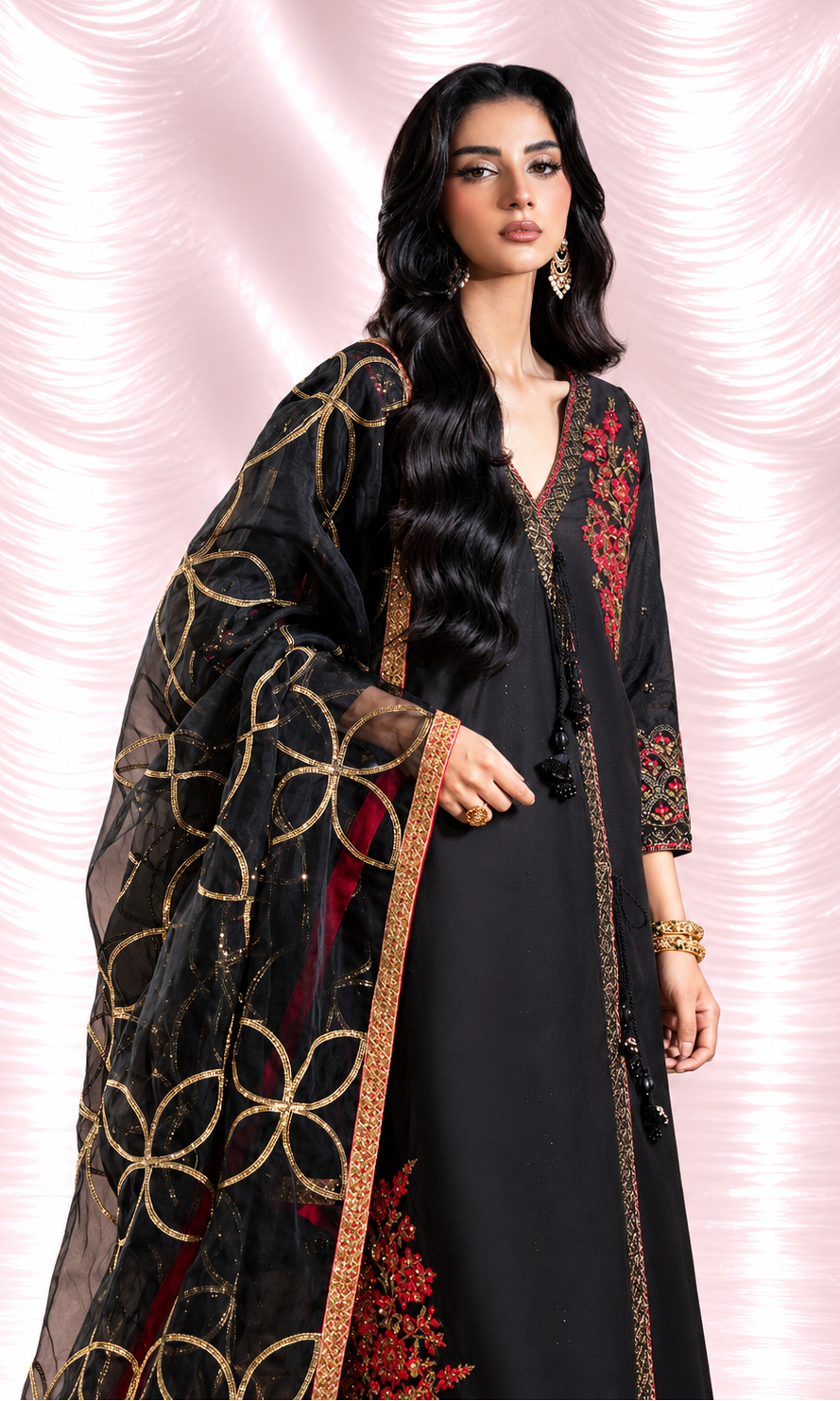Shehr Zaad — 3 Piece Luxury Embroidered Sheesha Silk