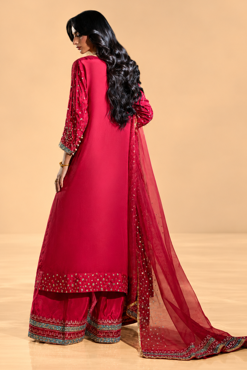 Sitary — Deep Rose | Luxury 3-Piece Silk Ensemble