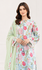 Naqsh Nigar-3PC Pret Embroidered Printed Lawn