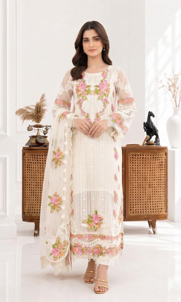 Organza 001-IVORY FORMAL DRESS