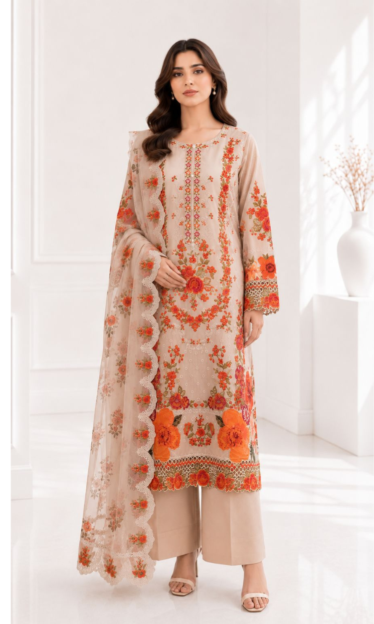 Dil Ruba – 3PC Pret Embroidered Lawn