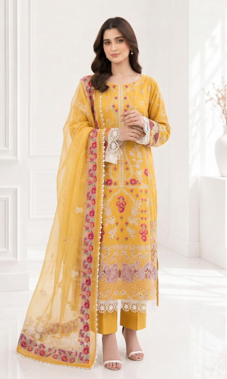 Noor Bloom – Unstitched 3 PC Lawn