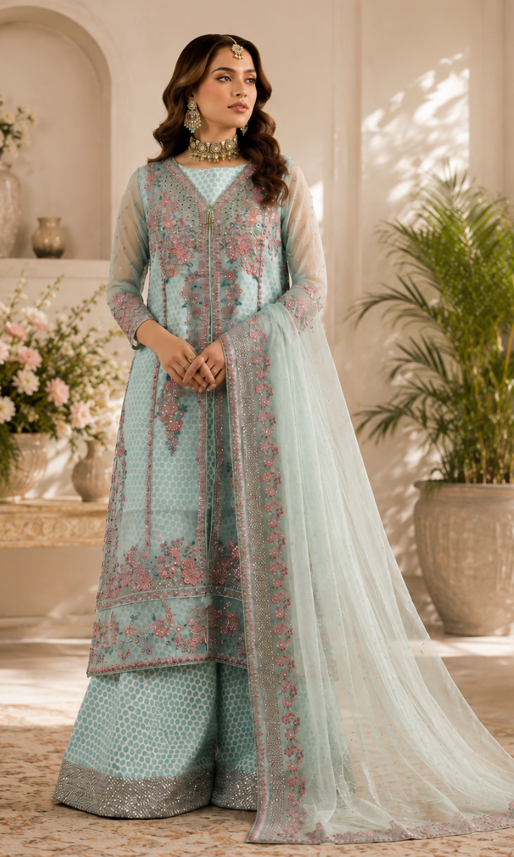 Mehrnaz – Luxury Embroidered Organza Ensemble