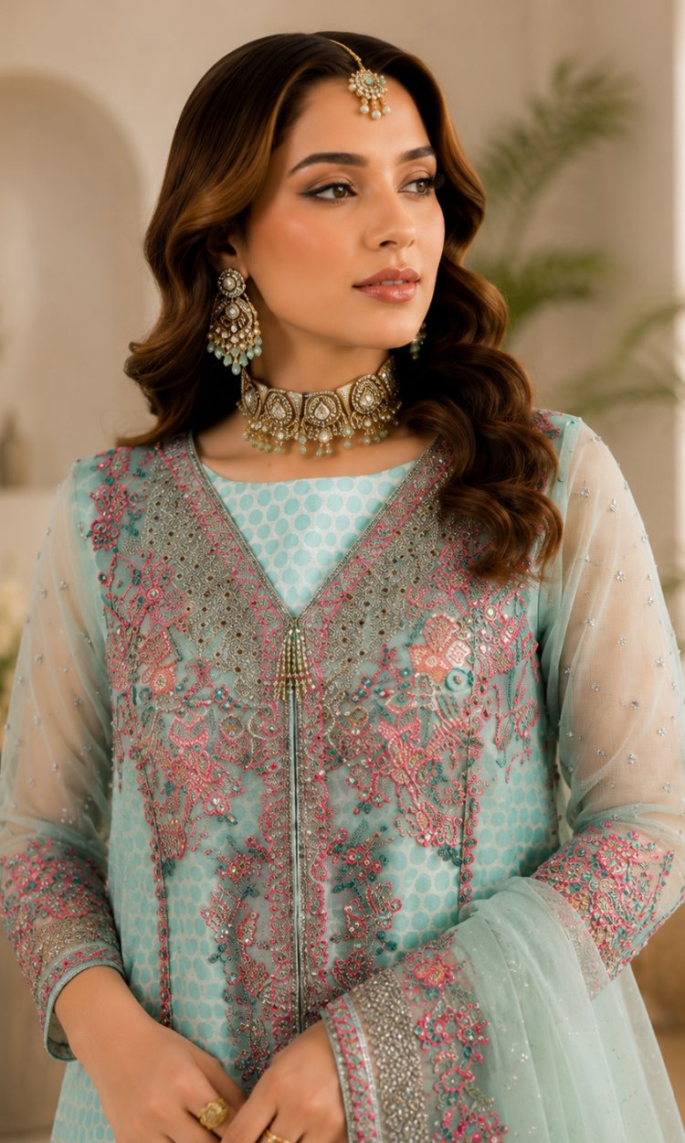 Mehrnaz – Luxury Embroidered Organza Ensemble