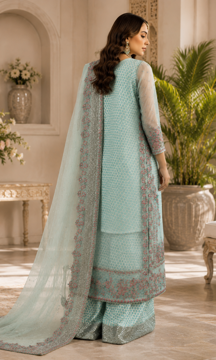Mehrnaz – Luxury Embroidered Organza Ensemble