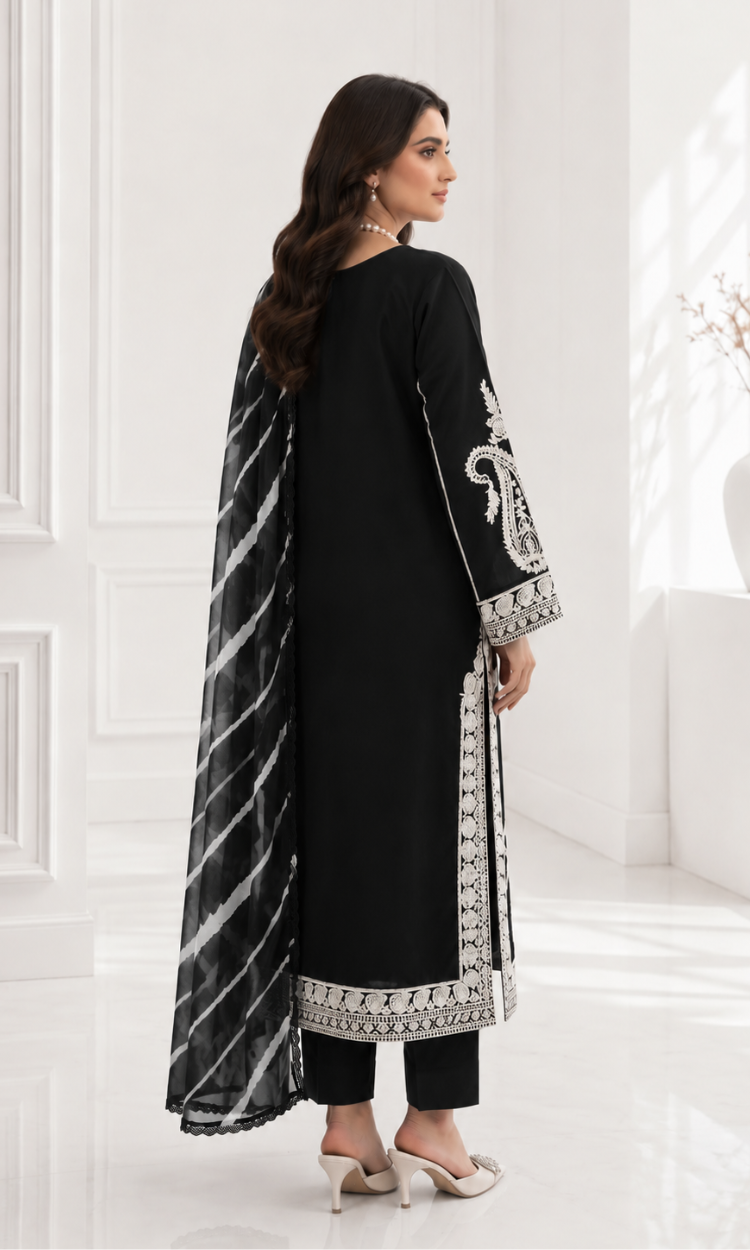 Laila-3PC Pret Embroidered Lawn