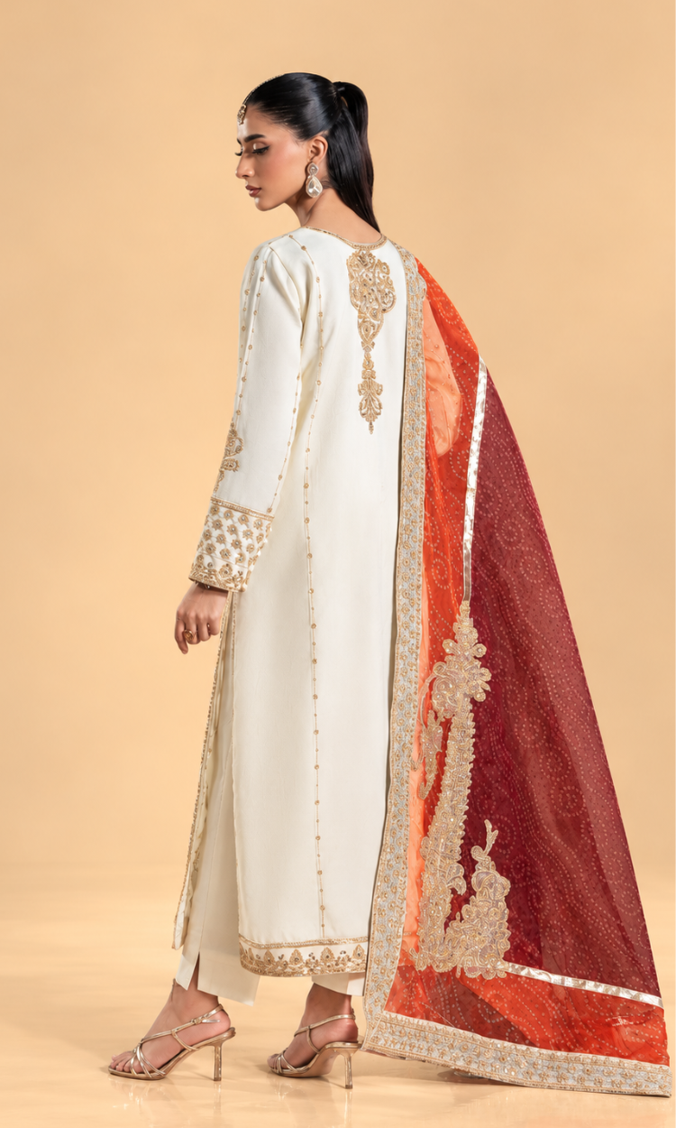 Mehar Bano — 3 Piece Luxury Embroidered Pure Dull Silk