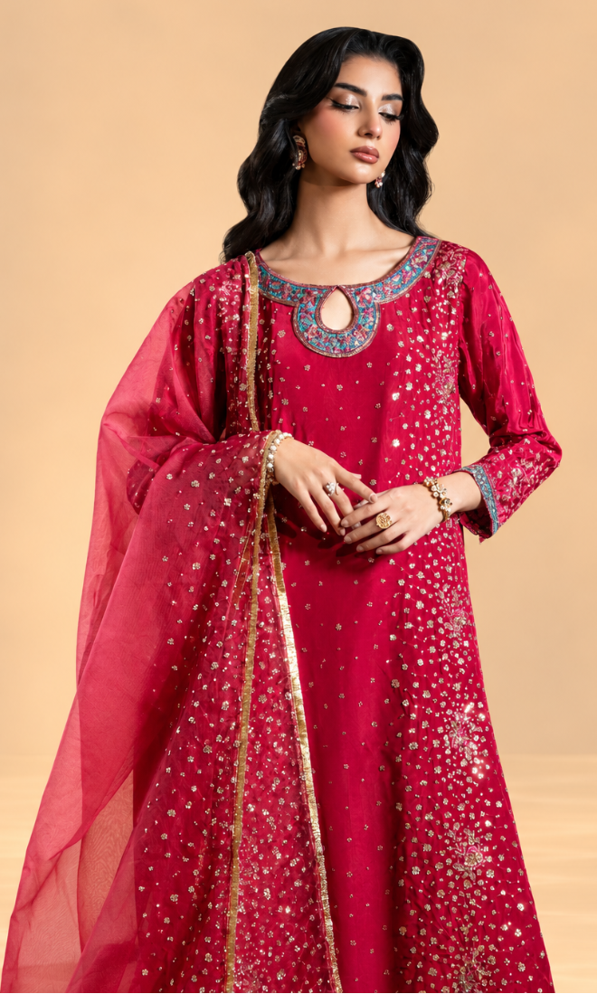 Sitary — Deep Rose | Luxury 3-Piece Silk Ensemble