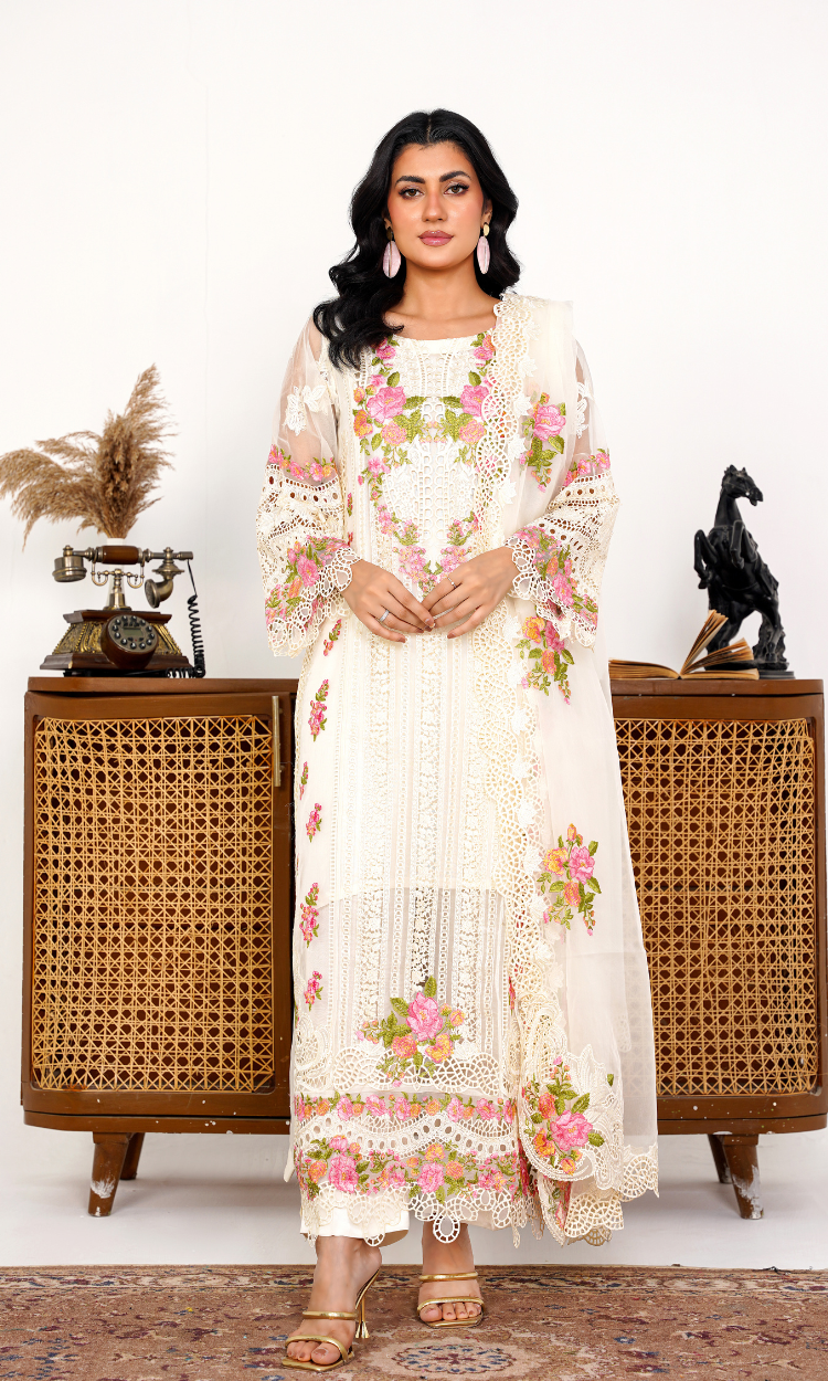 Organza 001-IVORY FORMAL DRESS