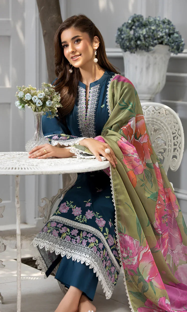 Teal Flora – Embroidered for Special Events