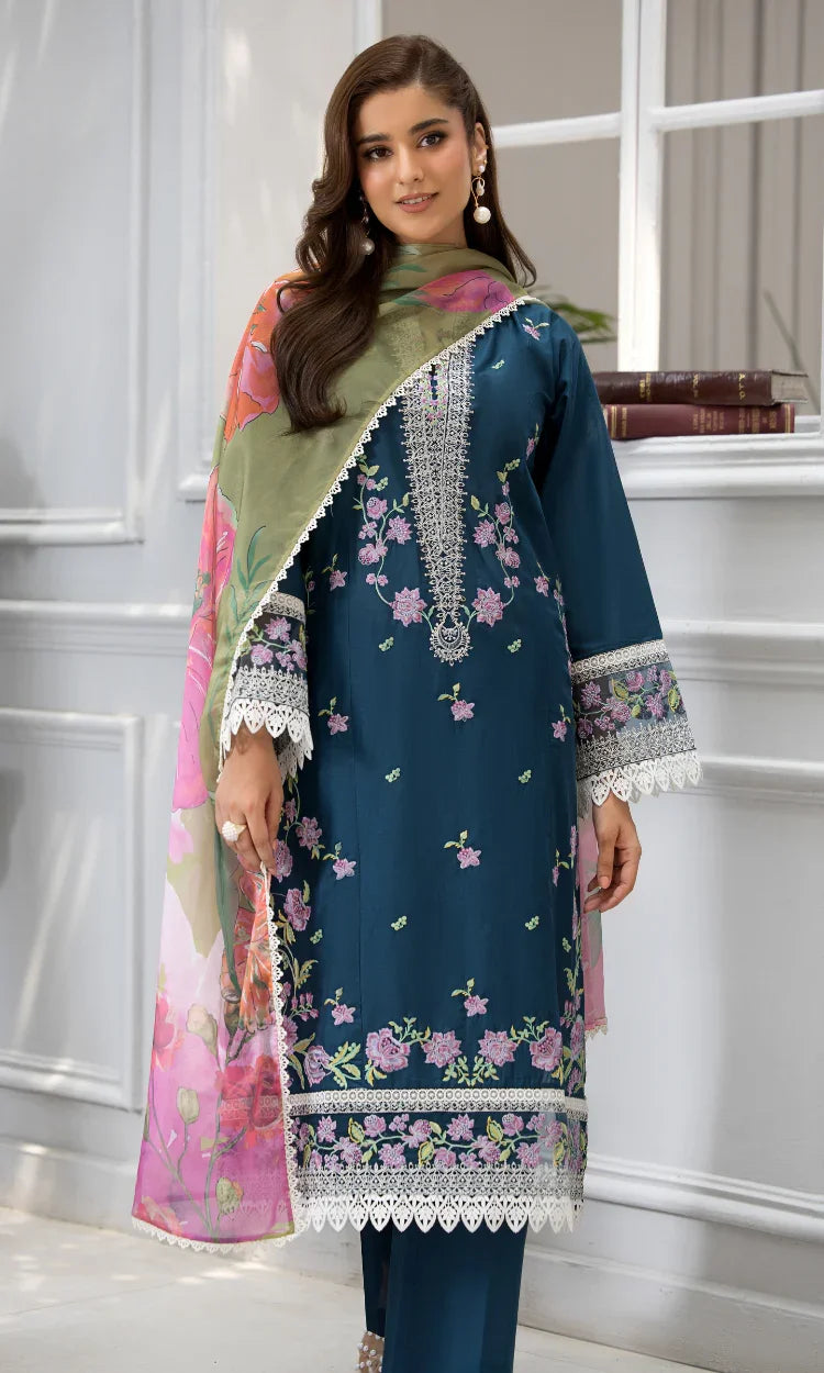 Teal Flora – Embroidered for Special Events