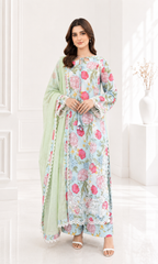 Naqsh Nigar-3PC Pret Embroidered Printed Lawn
