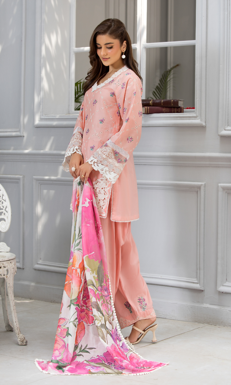 Petal Charm Embroidered Lawn