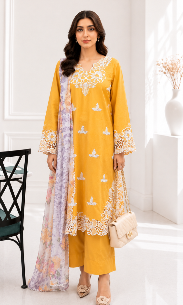 Sunflower - PC Pret Embroidered  Lawn