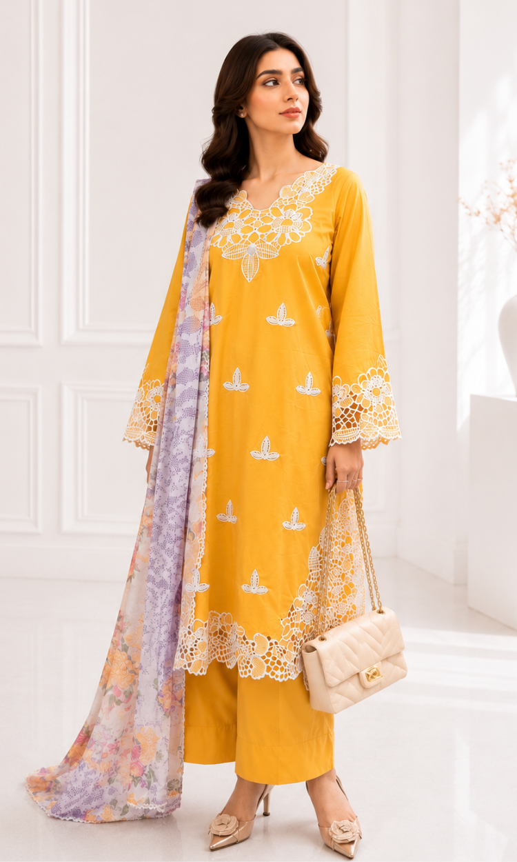 Sunflower - PC Pret Embroidered  Lawn