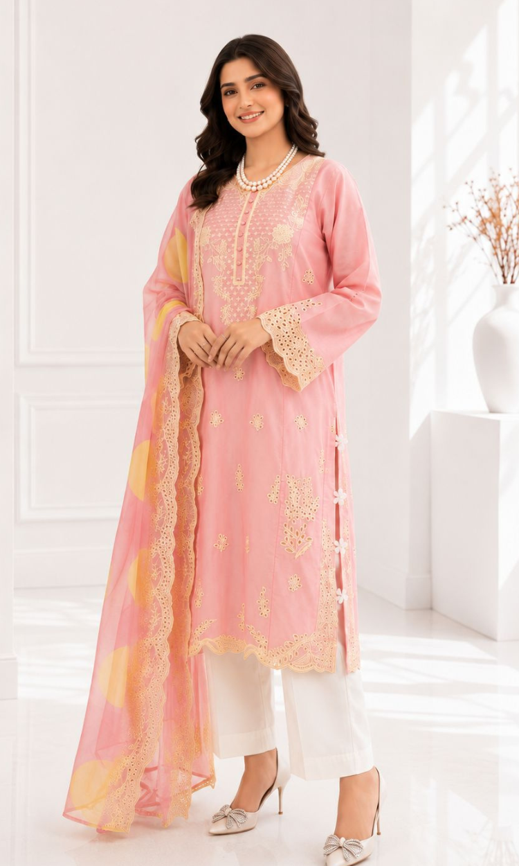 Pareesa - 3  PC Pret Embroidered  Lawn