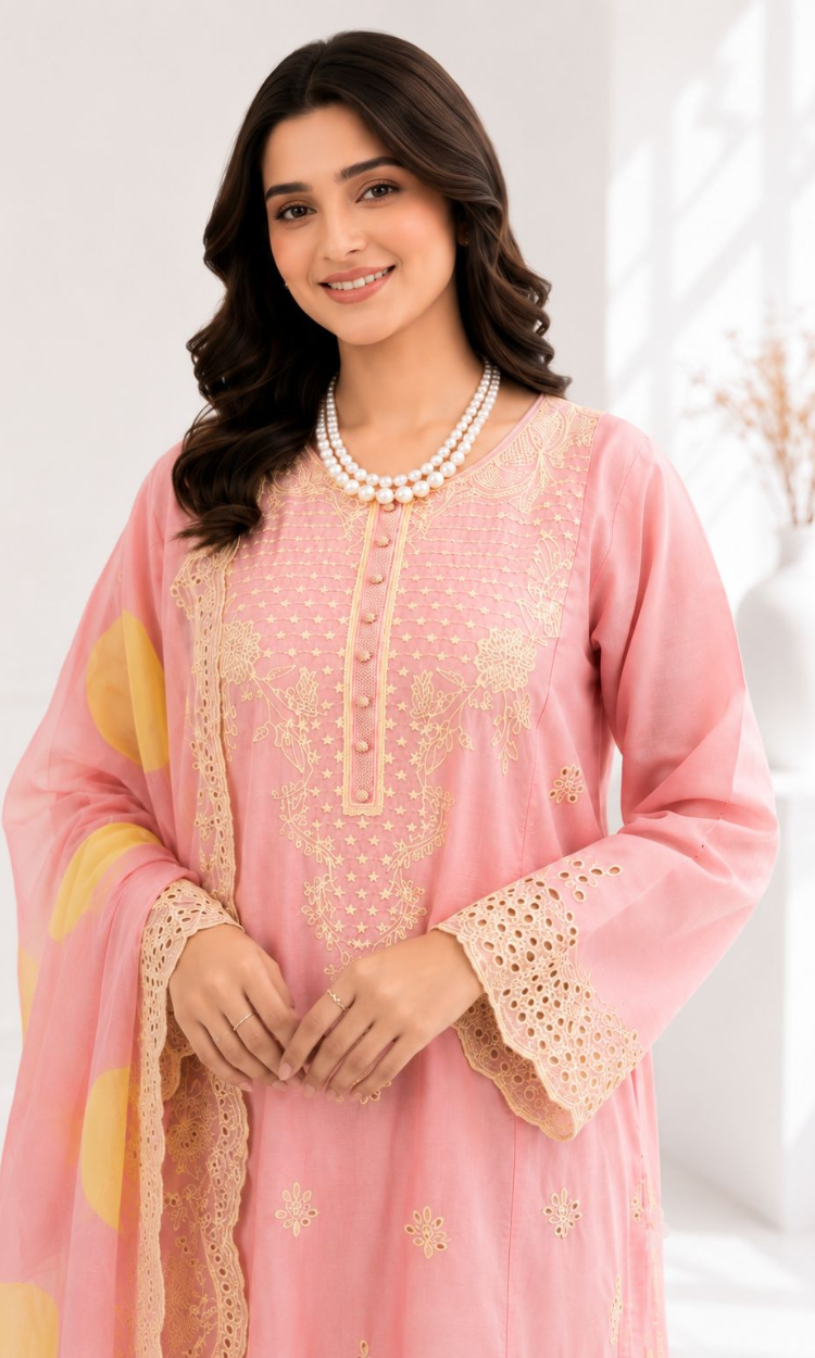 Pareesa - 3  PC Pret Embroidered  Lawn