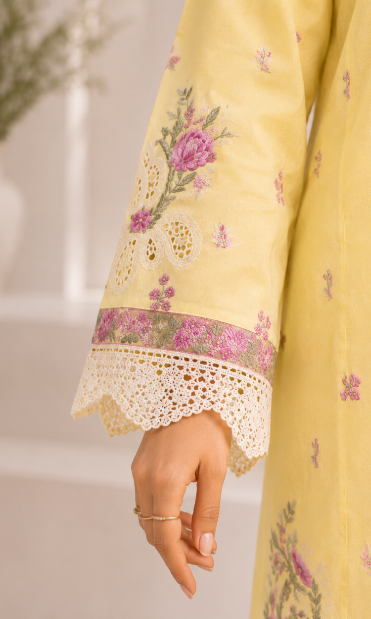 Mushk - 3  PC Pret Embroidered  Lawn