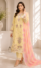 Mushk - 3  PC Pret Embroidered  Lawn